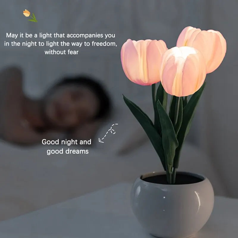 Elegant Floral LED Bedside Lamp™
