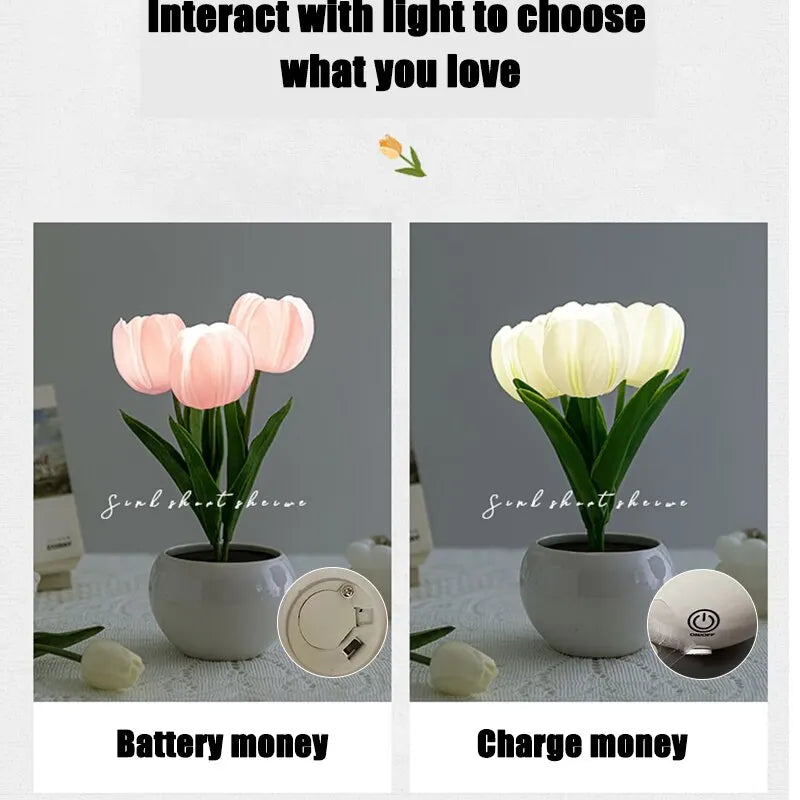 Elegant Floral LED Bedside Lamp™